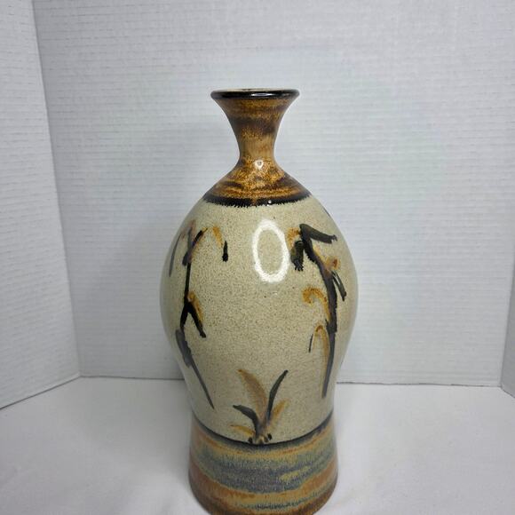 Vintage Peter Callas Pottery Decorated Stoneware Vase 1972 - Picture 2 of 6